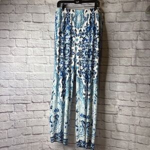 VIP Knits Women’s Wide Leg Crop Pants Navy Plus sz 18/20 stretch EUC